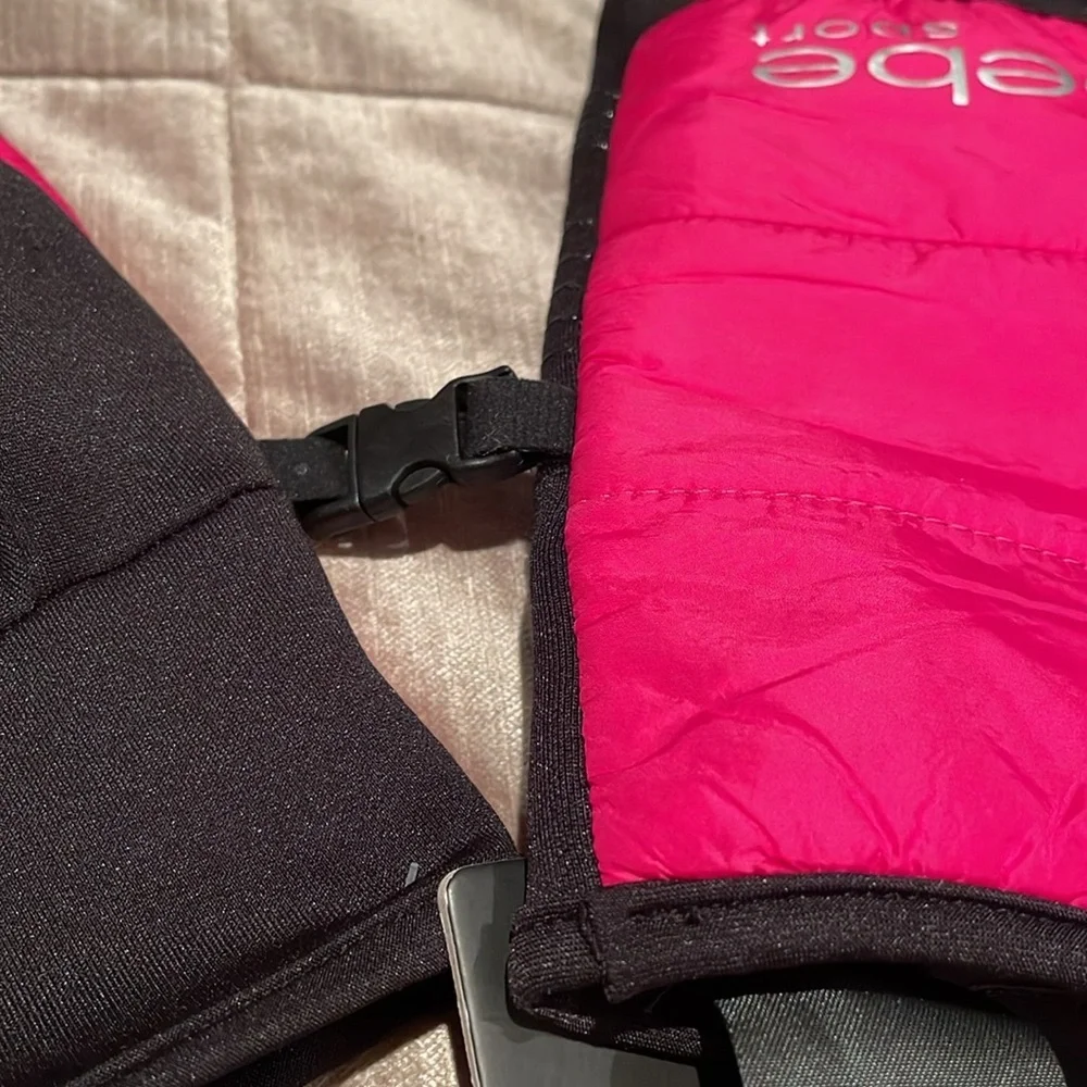 New! Bebe Sport Gloves pink & black l/xl